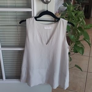 Everlane light grey silk v neck